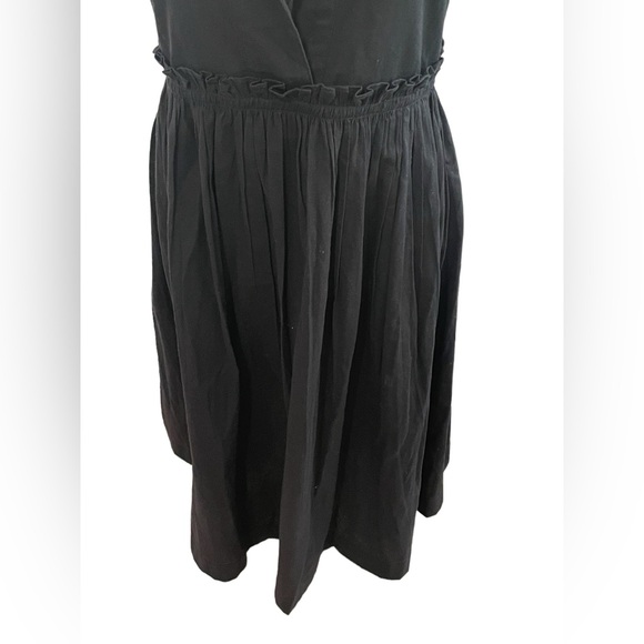 FREE PEOPLE Black Collared Cotton Linen Blend Midi Dress New With Tags - Picture 3 of 10